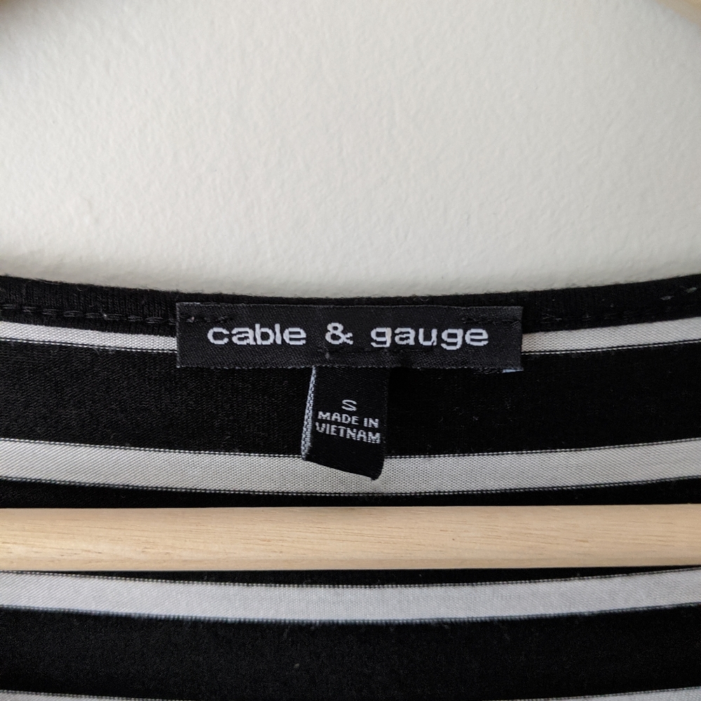 Striped Tee with Button Detail - Picture 2 of 4